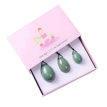 Load image into Gallery viewer, Aventurine 3pc Yoni Egg Set with a Box - Down To Earth
