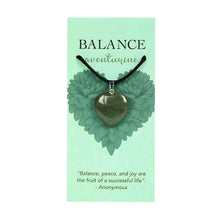 Load image into Gallery viewer, Aventurine representing balance Crystal Heart Necklace Pendant - Down To Earth

