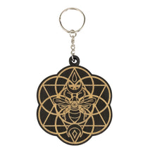 Load image into Gallery viewer, Bee Crystal Grid Keychain on a white background - Down To Earth
