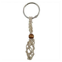 Load image into Gallery viewer, Beige Macrame Adjustable Crystal Holder Keychain - Down To Earth
