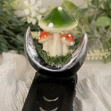 Load image into Gallery viewer, Black Mushroom Incense Burner up close on a style background - Down To Earth
