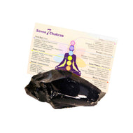 Black Obsidian Card Holder with Card - Down To Earth