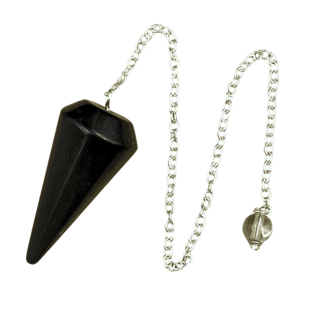 Black Obsidian Faceted Pendulum - Down To Earth