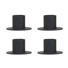 Load image into Gallery viewer, Black Taper Candle Holder 4pk displayed on a white background - Down To Earth
