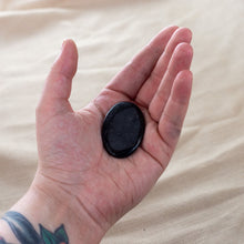 Load image into Gallery viewer, Black Tourmaline Palm Stone in Hand - Down To Earth
