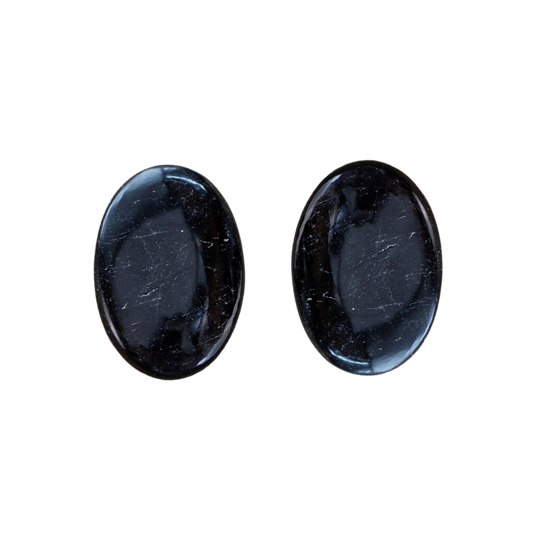 Black Tourmaline Palm Stones - Down To Earth