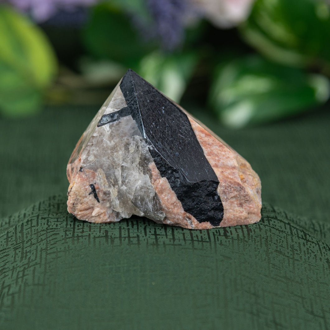 Black Tourmaline With Feldspar 12oz styled photo - Down to Earth