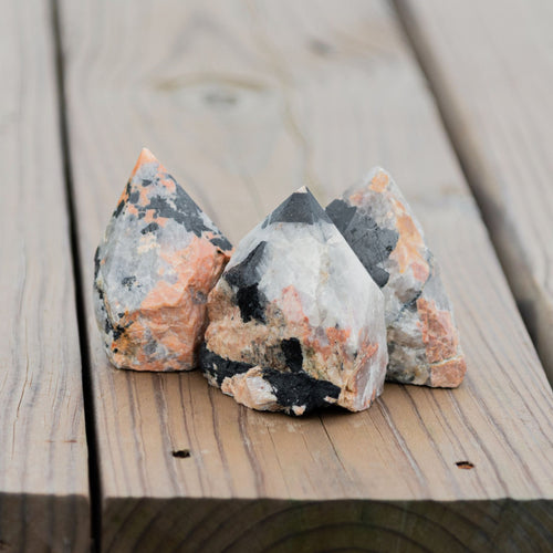 Black Tourmaline With Feldspar group photo - Down to Earth