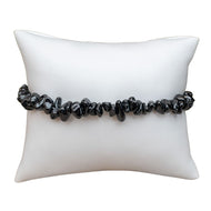 Crystal Chip Bracelet Black Tourmaline on white pillow - Down To Earth