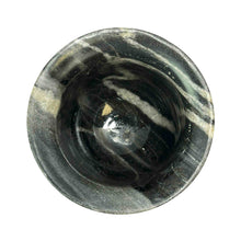 Load image into Gallery viewer, Black &amp; White Stone 4&quot; Mortar &amp; Pestle Top View - Down To Earth
