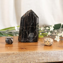 Load image into Gallery viewer, Blk Tourm whema Pnt Pol Point with two crystal style Picuture
