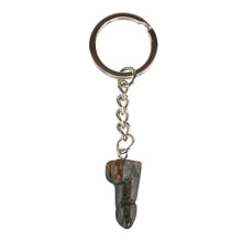 Load image into Gallery viewer, Blood Stone Phallus Keychain on a white background - Down To Earth

