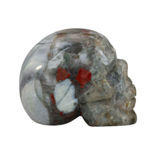 Load image into Gallery viewer, Bloodstone Skull photographed in a studio setting complete side angle - Down To Earth
