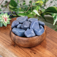 Load image into Gallery viewer, Blue Aventurine Tumbled in a wooden bowl styled photo - Down to Earth
