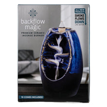 Load image into Gallery viewer, "Backflow Magic premium ceramic incense burner packaging with product image and branding," - Down to Earth.

