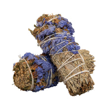 Load image into Gallery viewer, Blue Sage with Flower Smudge Stick - Down to Earth

