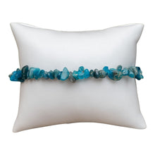 Load image into Gallery viewer, Crystal Chip Bracelet Blue Apatite on white pillow - Down To Earth
