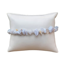 Load image into Gallery viewer, Blue Lace Agate Crystal Chip Chakra Healing Bracelet - Down To Earth Crystal Jewelry Online
