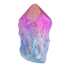 Load image into Gallery viewer, Blue &amp; Pink Aura Quartz Point 1ct on a white background - Down To Earth
