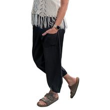 Load image into Gallery viewer, Boho Pants with Pockets Black color studio photo - Down to Earth
