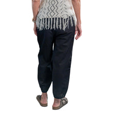 Load image into Gallery viewer, Boho Pants with Pockets Black color studio photo back angle - Down to Earth

