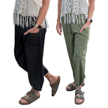 Load image into Gallery viewer, Boho Pants with Pockets Black group studio photo - Down to Earth
