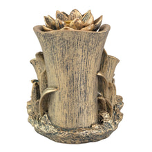 Load image into Gallery viewer, Bronze Buddha Backflow Incense Burner back facing displayed on a white background - Down To Earth
