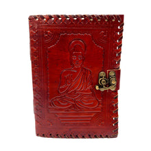 Load image into Gallery viewer, Buddha Leather Journal With a Lock Front - Down To Earth
