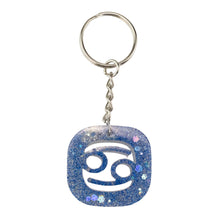 Load image into Gallery viewer, Cancer Glitter Resin Keychain on a white background - Down To Earth
