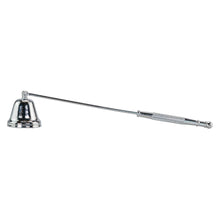 Load image into Gallery viewer, Stainless Steel Candle Snuffer silver on a white background low angle - Down to Earth
