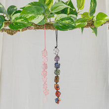 Load image into Gallery viewer, Car Mobile Rose Quartz and Chakra Group styled hanging photo - Down to Earth

