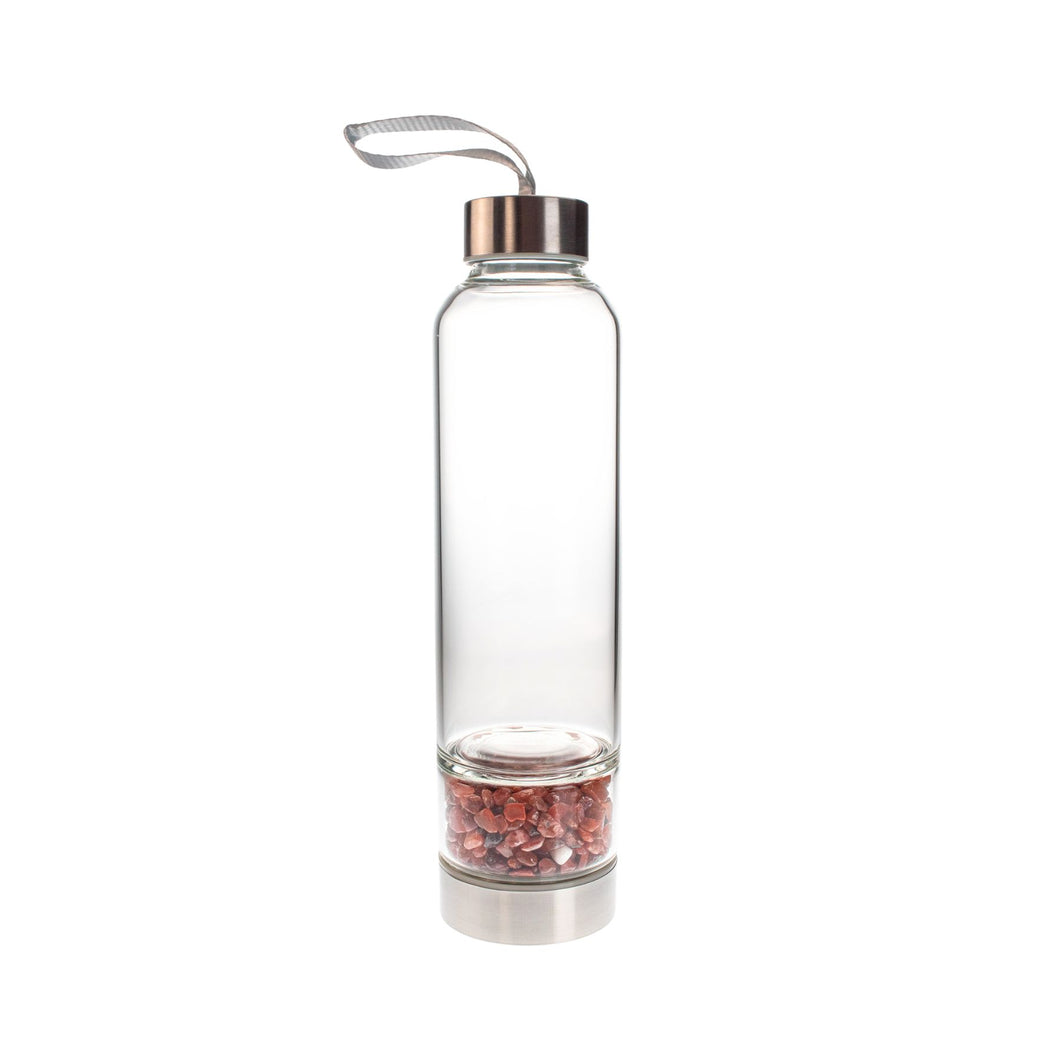 Carnelian Crystal Chip Water Bottle - Down To Earth