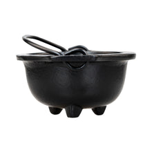 Load image into Gallery viewer, Cast Iron 3.5” Plain Cauldron on a white background side angle - Down to Earth

