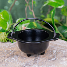 Load image into Gallery viewer, Cast Iron 3.5” Plain Cauldron on a wooden surface styled photo - Down to Earth
