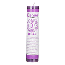 Load image into Gallery viewer, Chakra Energy Pillar Candle Crown on white background - Down to Earth
