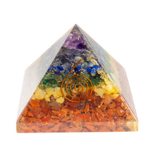 Load image into Gallery viewer, Chakra Orgone Crystal Chip Pyramid - Down To Earth

