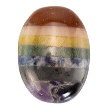 Load image into Gallery viewer, Chakra Palm Stone on a white background - Down To Earth
