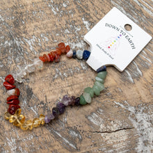 Load image into Gallery viewer, Chakra Crystal Chip Bracelet Carded - Down To Earth
