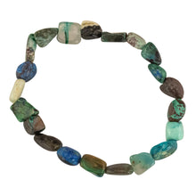 Load image into Gallery viewer, Chrysocolla Tumbled Crystal Bracelet top down displayed on a white background - Down to Earth
