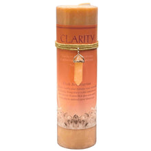 Load image into Gallery viewer, Clarity Pink Aventurine Crystal Energy Pillar Candle - Down To Earth

