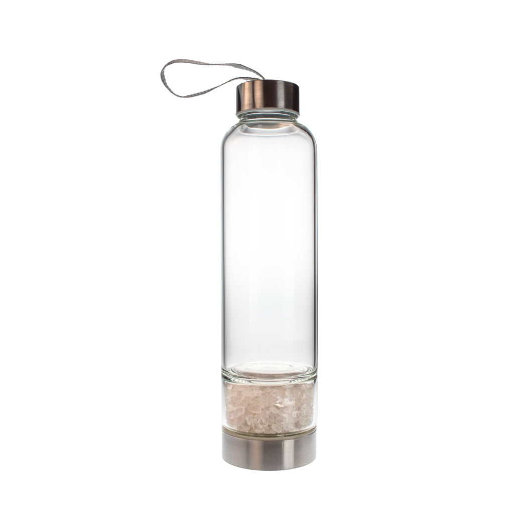 Clear Quartz Crystal Chip Water Bottle - Down To Earth