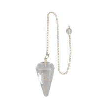 Load image into Gallery viewer, Clear Quartz Pendulum on a white background - Down to Earth
