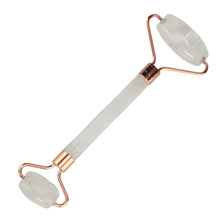 Load image into Gallery viewer, Clear Quartz Crystal Facial Roller on a white background - Down To Earth
