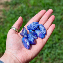 Load image into Gallery viewer, Cobalt Aura Quartz Raw in Palm of a Hand - Down To Earth
