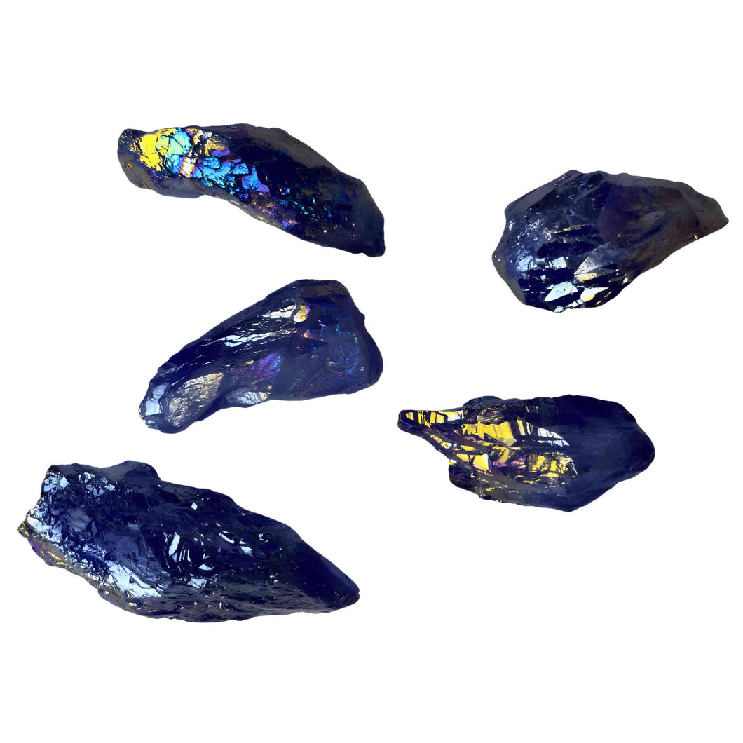 Cobalt Aura Quartz Raw Crystals - Down To Earth