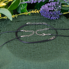 Load image into Gallery viewer, Black Waxed necklace with Clasp styled photo - Down to Earth
