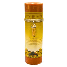 Load image into Gallery viewer, Courage Picture Jasper Crystal Energy Pillar Candle - Down To Earth
