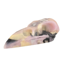 Load image into Gallery viewer, Resin Crow Skull pink &amp; white side facing on a white background - Down To Earth
