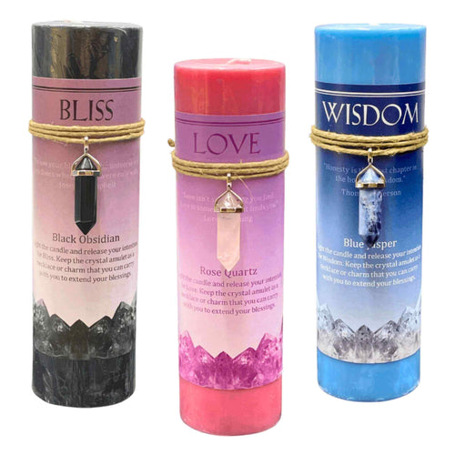 Crystal Energy Pillar Candles - Down To Earth