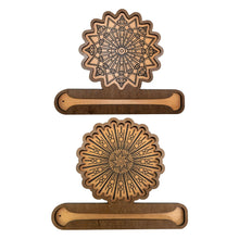 Load image into Gallery viewer, "Top-down view of two Crystal Grid Incense Holders on a white background," - Down to Earth.
